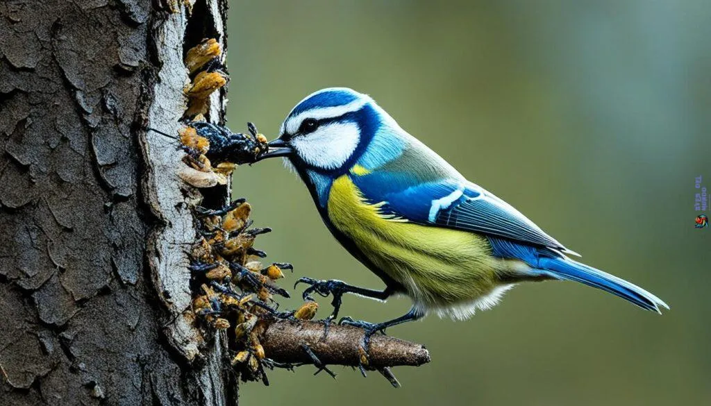 Blue Tit feeding habits