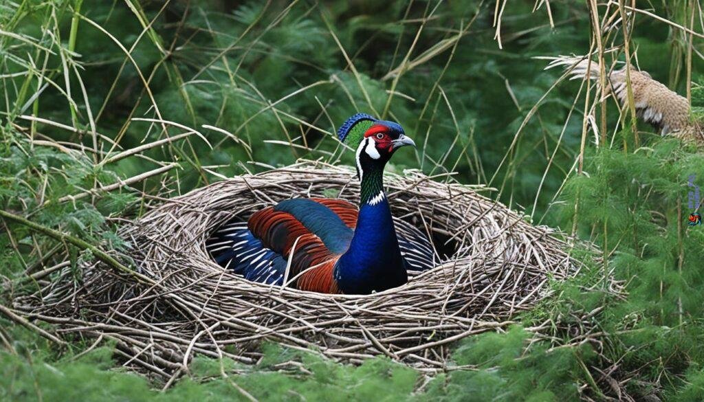 Lady amherst pheasant nest