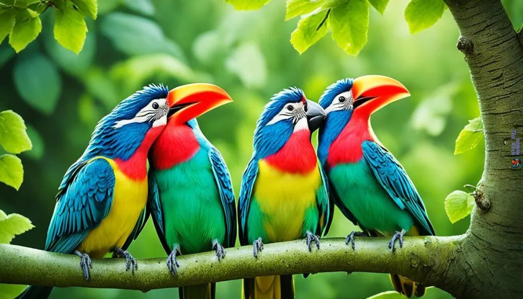 bird feeding with fruit