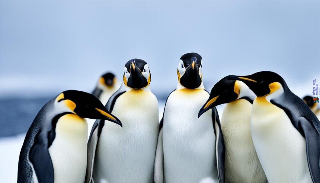 emperor penguins huddling