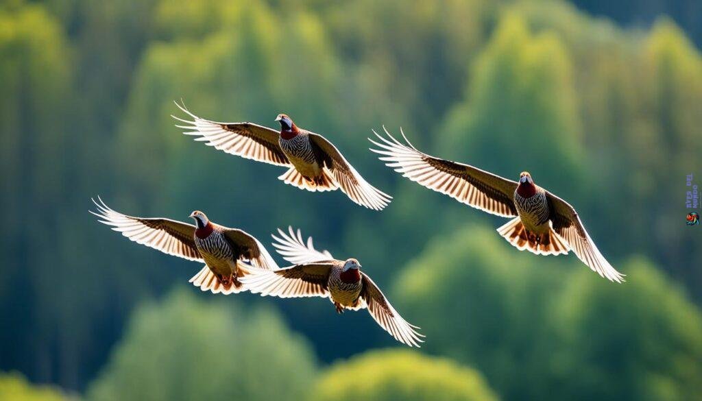 partridges in flight