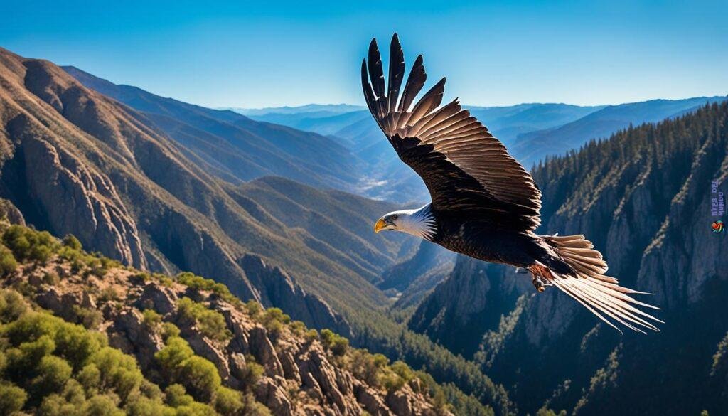 California condor soaring in the sky