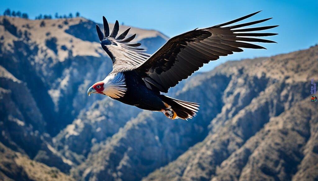 California condor soaring through the sky