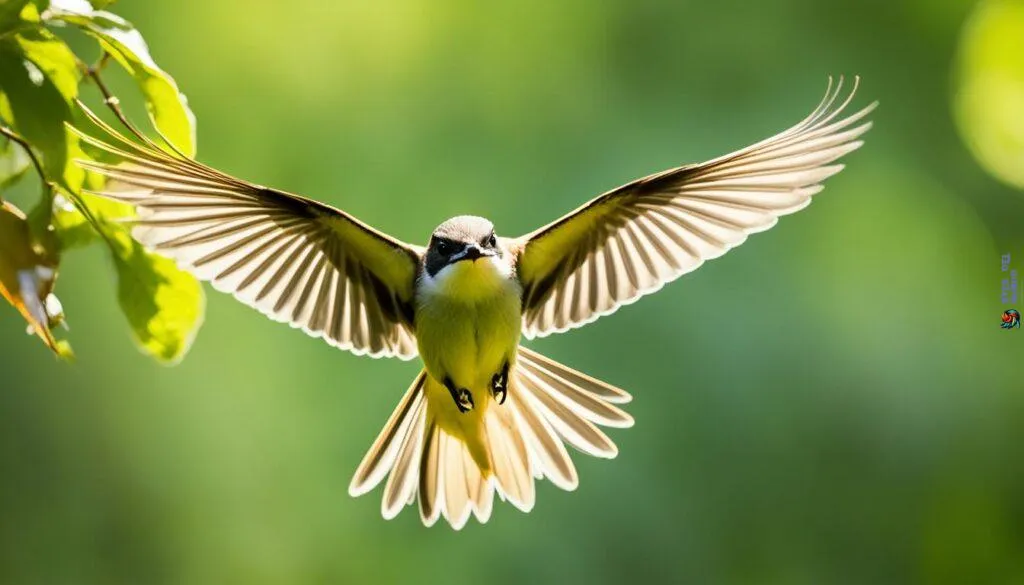 flycatcher feeding on a flying insect