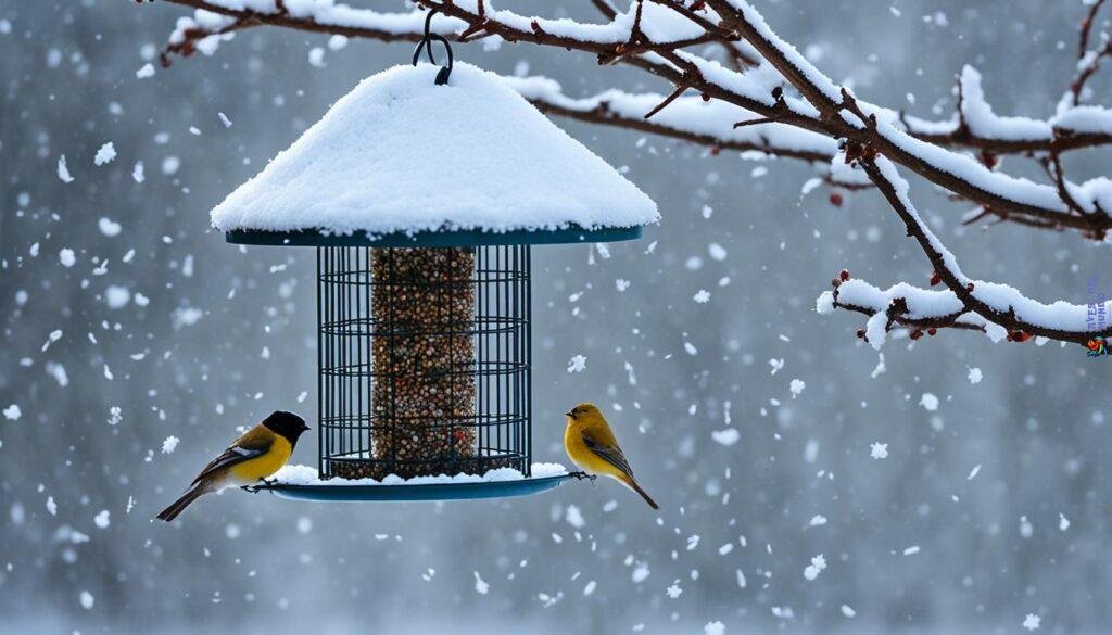 winter bird feeding