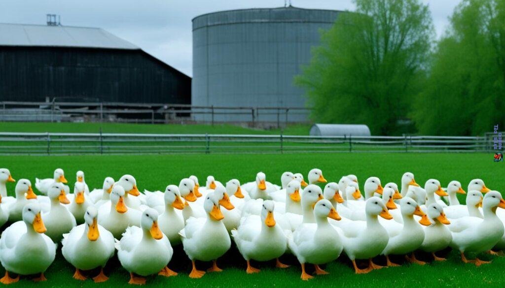 American Pekin ducks in the duck meat industry