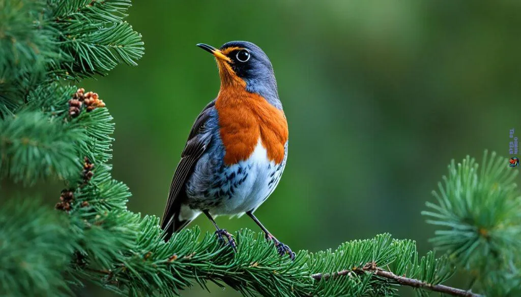 American Robin aiding in bird song identification