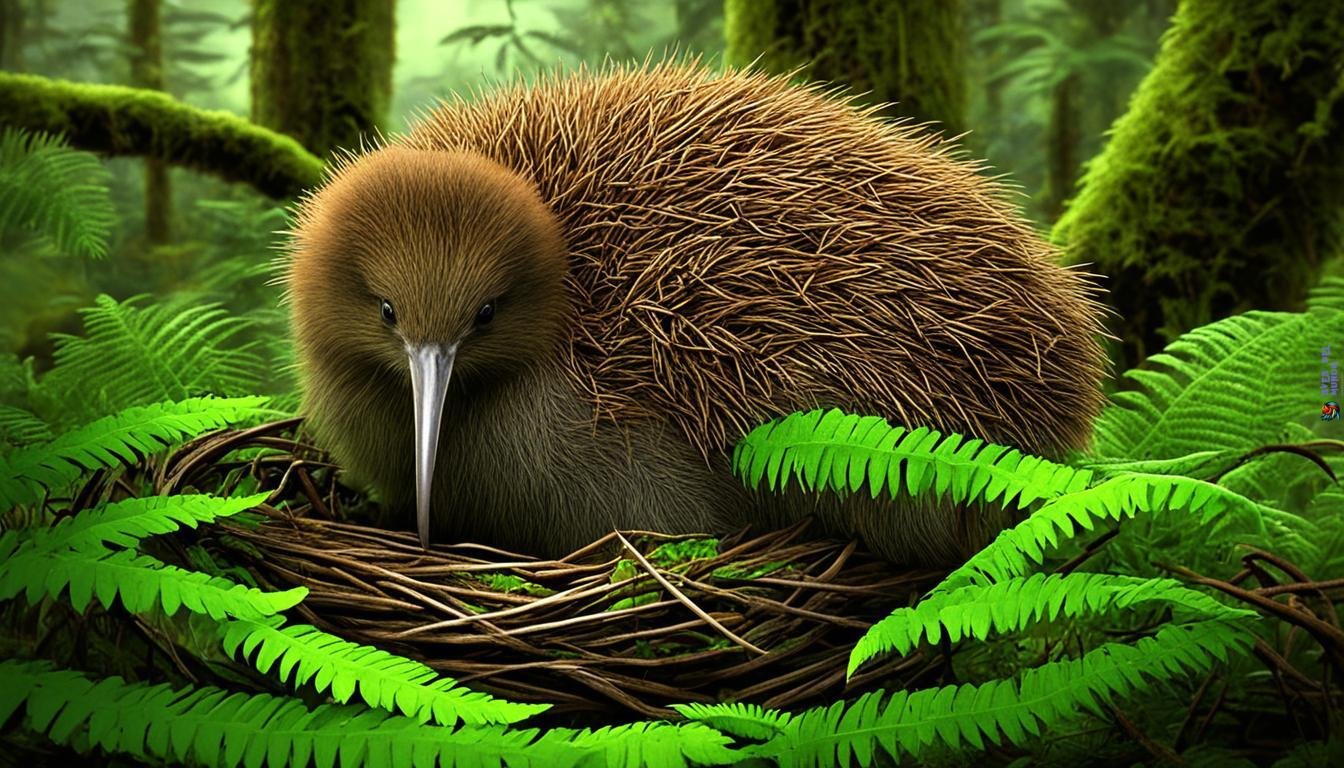 How do kiwi birds build their nests and how do they compare to other birds?