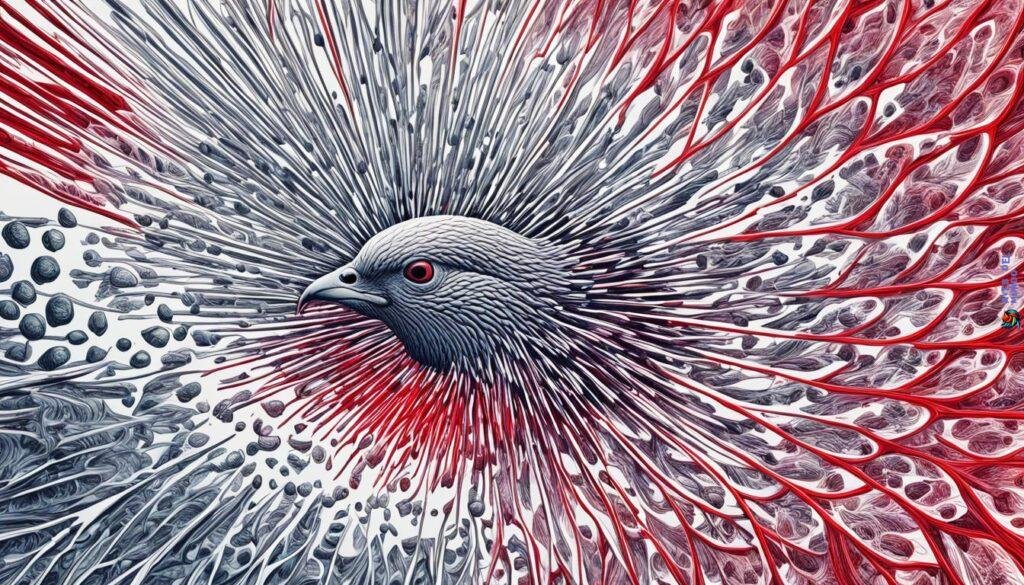 Microscopic view of pigeon illness diagnosis