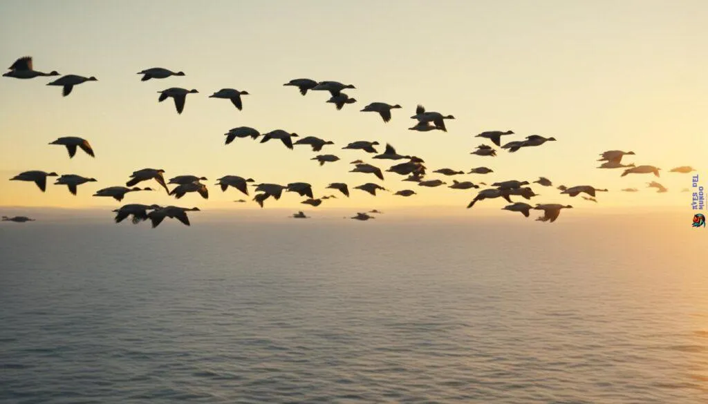 Migratory bird in flight
