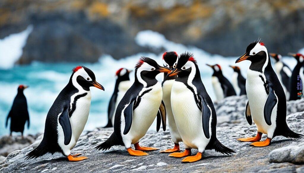 Rockhopper penguin breeding