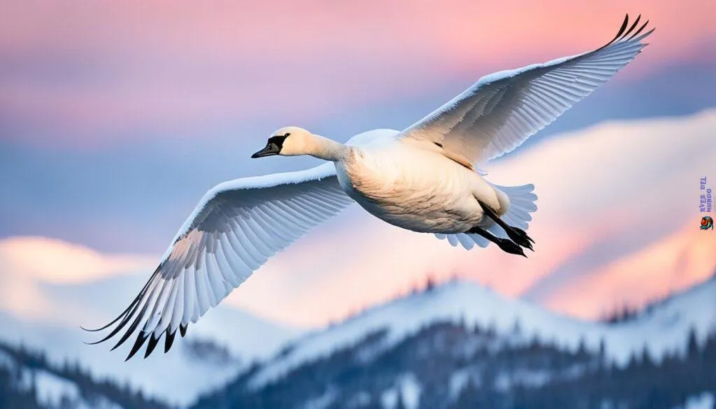 Trumpeter Swan Overcoming Migration Hardships
