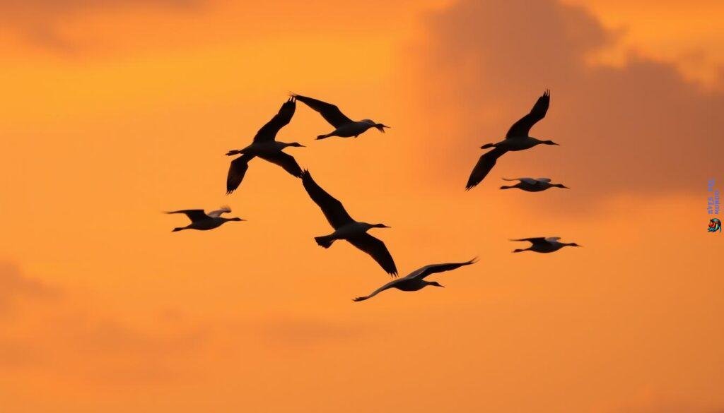 V-formation of birds