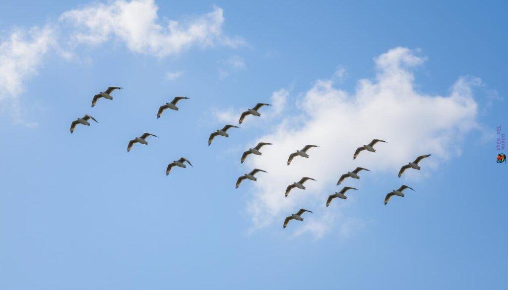 V-shaped bird formation