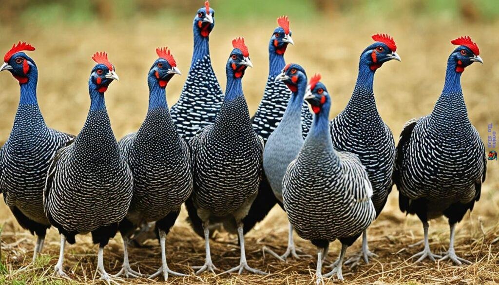 guinea fowl care for the integration of young and adult birds